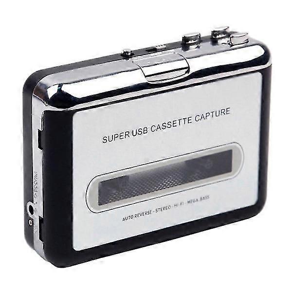 1 Pcs Black Cassette to MP3 Converter, Portable Cassette Player Tape to MP3