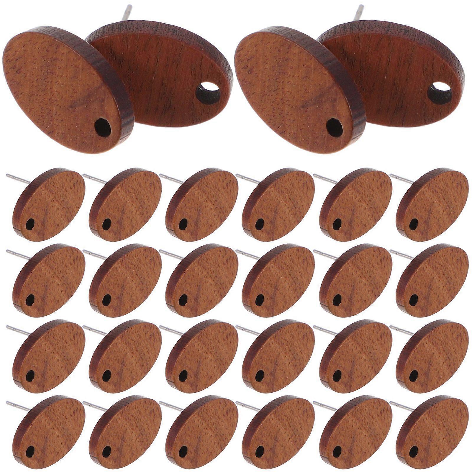 30pcs Wood Post Earring Studs Creative Earrings Accessories Earring Posts for Jewelry Making