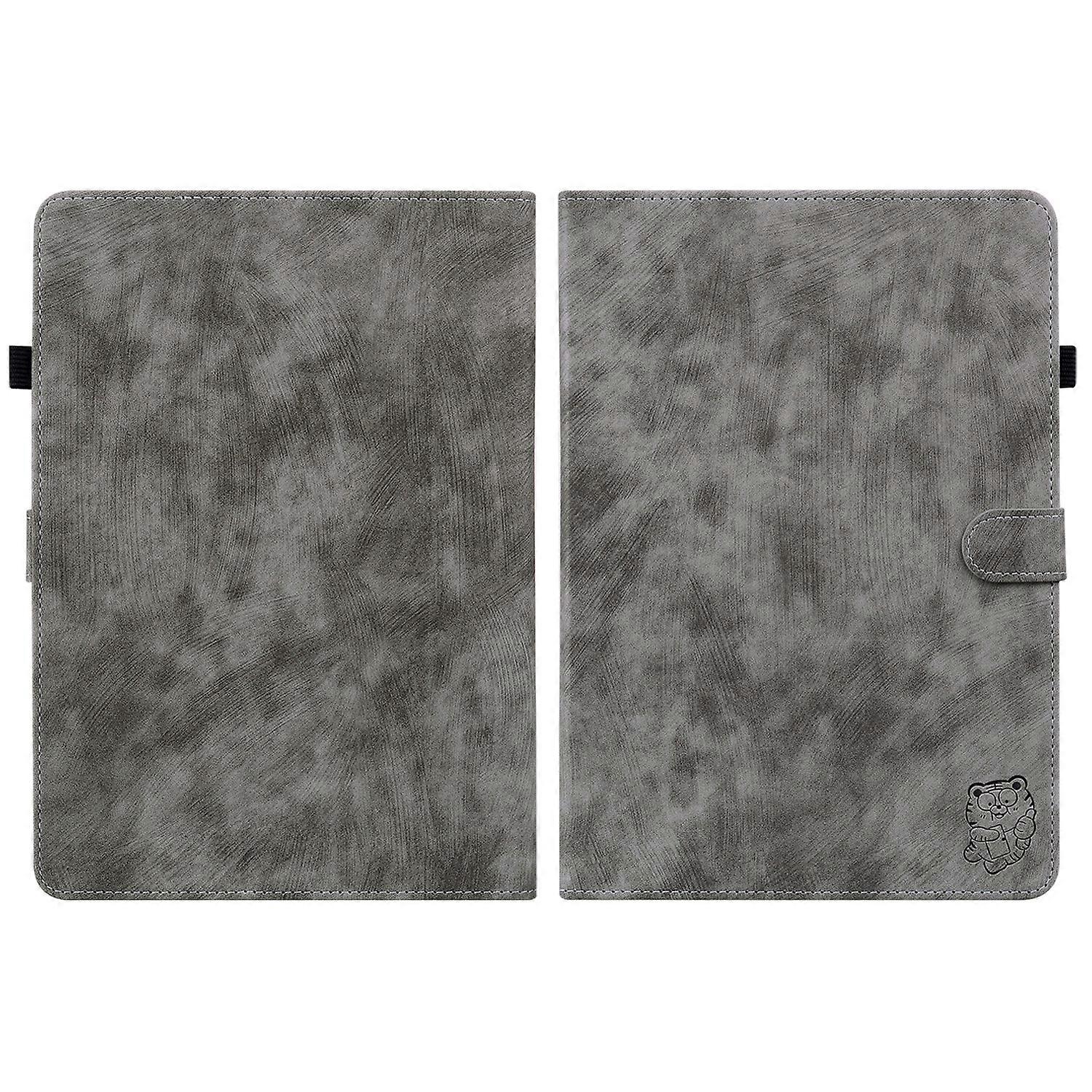 Estuche de tableta de cuero Tiger Pattern Flip