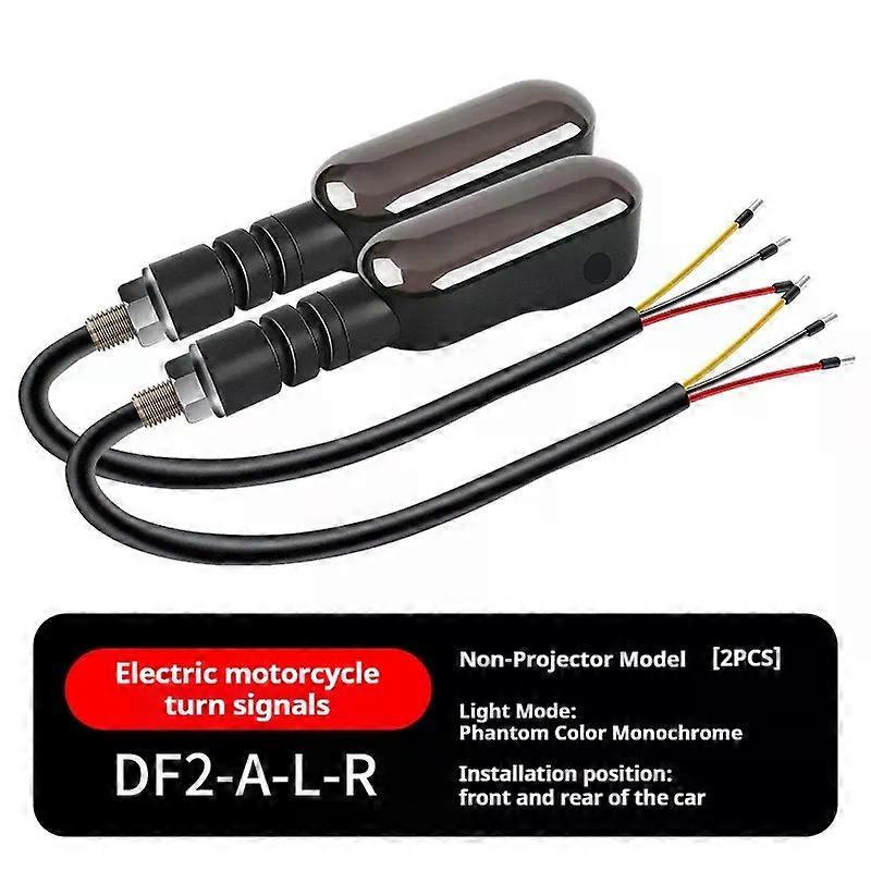 2PCS Universal Motorcycle LED Turn Signal Color Projector Light Sequential Flashing Indicator Running Lights