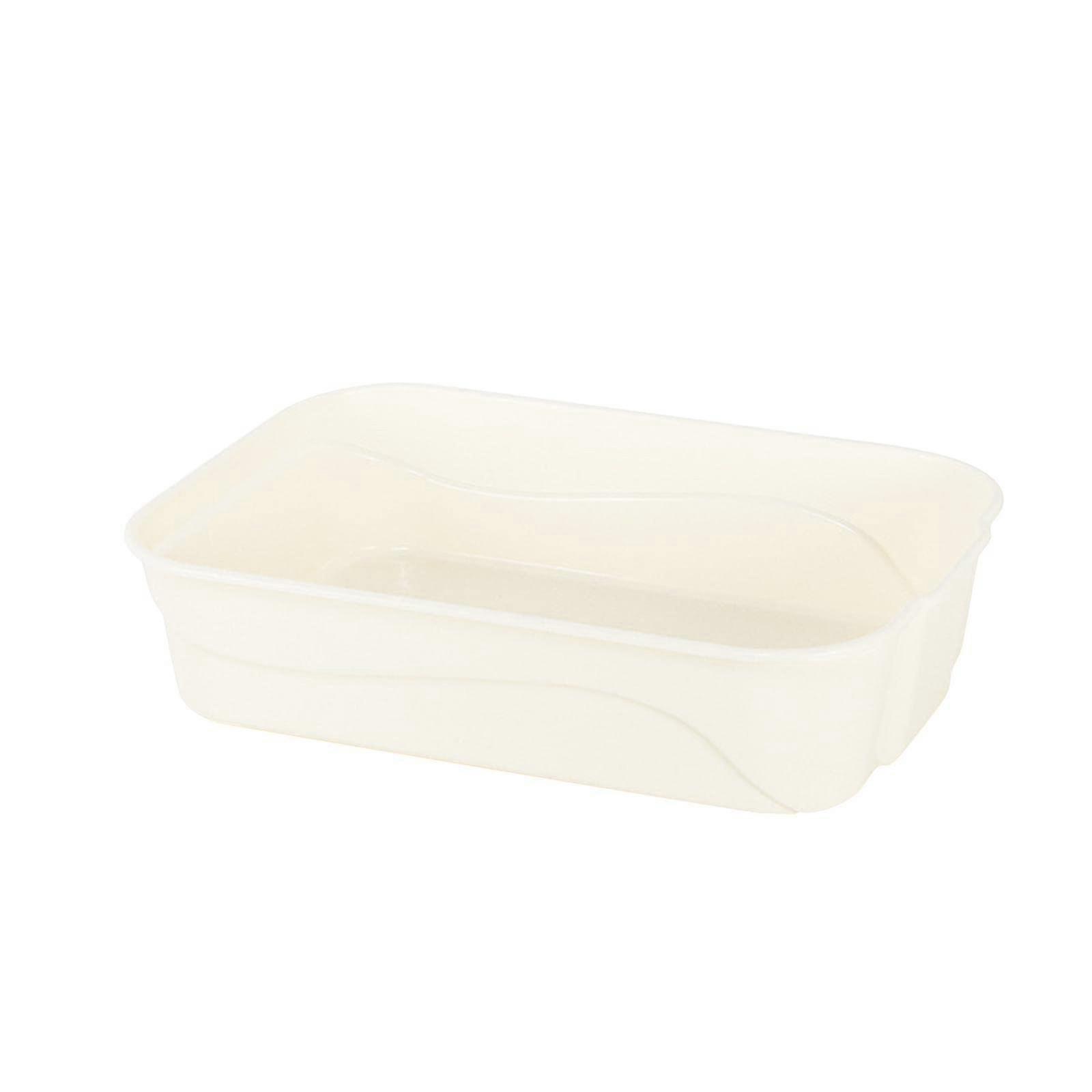 Cat Litter Box, Kitten Potty Pan, Prevent Sand Leakage, Open Litter Box, Open Kitty Litter Pan Open Top Cat Litter Tray for Kitty Rabbit, White