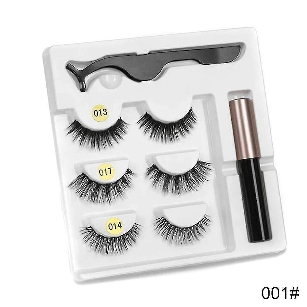 Magnetic Eyeliner And Lashes Kit No Glue Reusable Magnetic False Eye Lash Waterproof Liquid Eye Liner With Tweezers