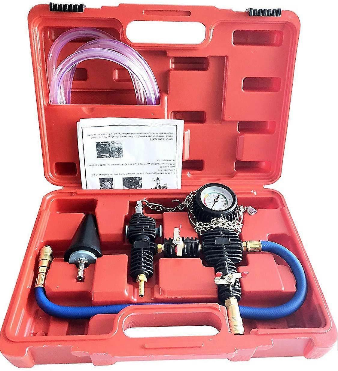 Universal Radiator Pressure Tester Kit, Vacuum Type Cooling System Purge, Refill and Pressure Test for Automotive Radiators