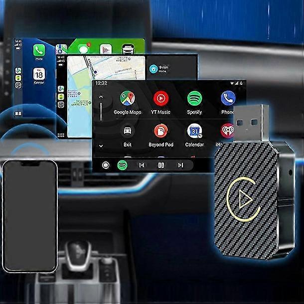 Mini USB 2-in-1 Wireless CarPlay Adapter Dongle For Carplay iPhone Apple Android