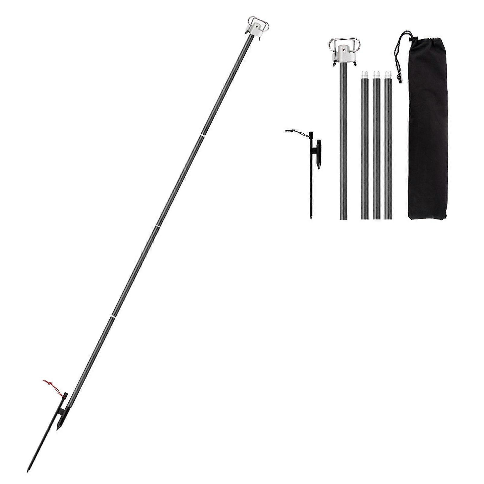 Portable Camping Folding Lamp Pole Lightweight Aluminum Lantern Stand Outdoor Light Hanger Holder Stick for Camping Hiking Fishing Garden BBQ