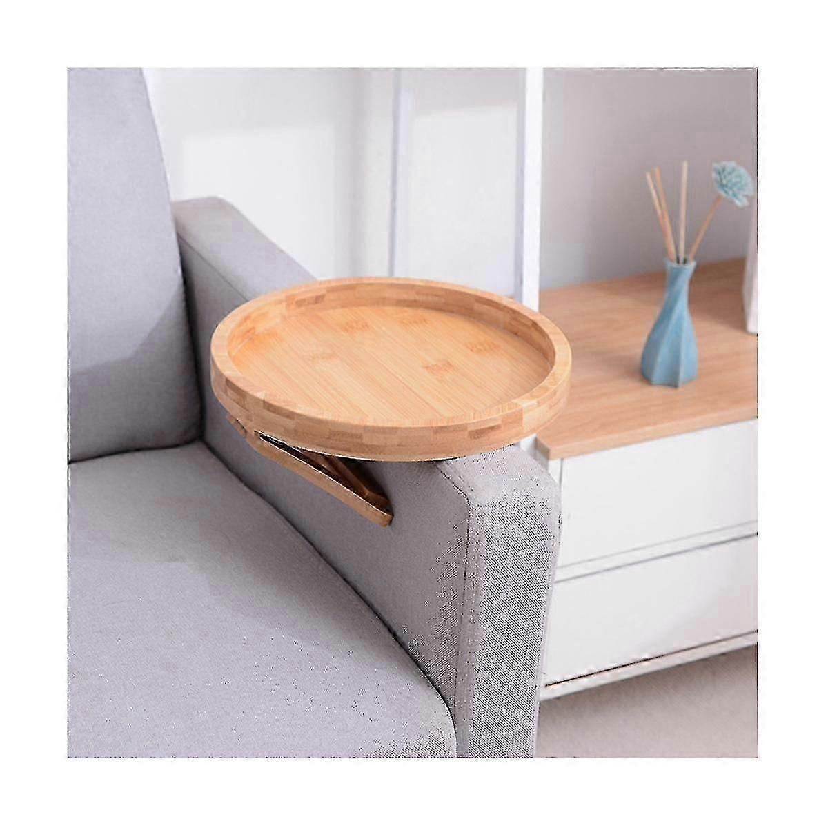 Sofa Tray Table Sofa Armrest Clip-on Tray Wood Sofa Tray Practical Tv Tray For Remote Control Coffe - POP