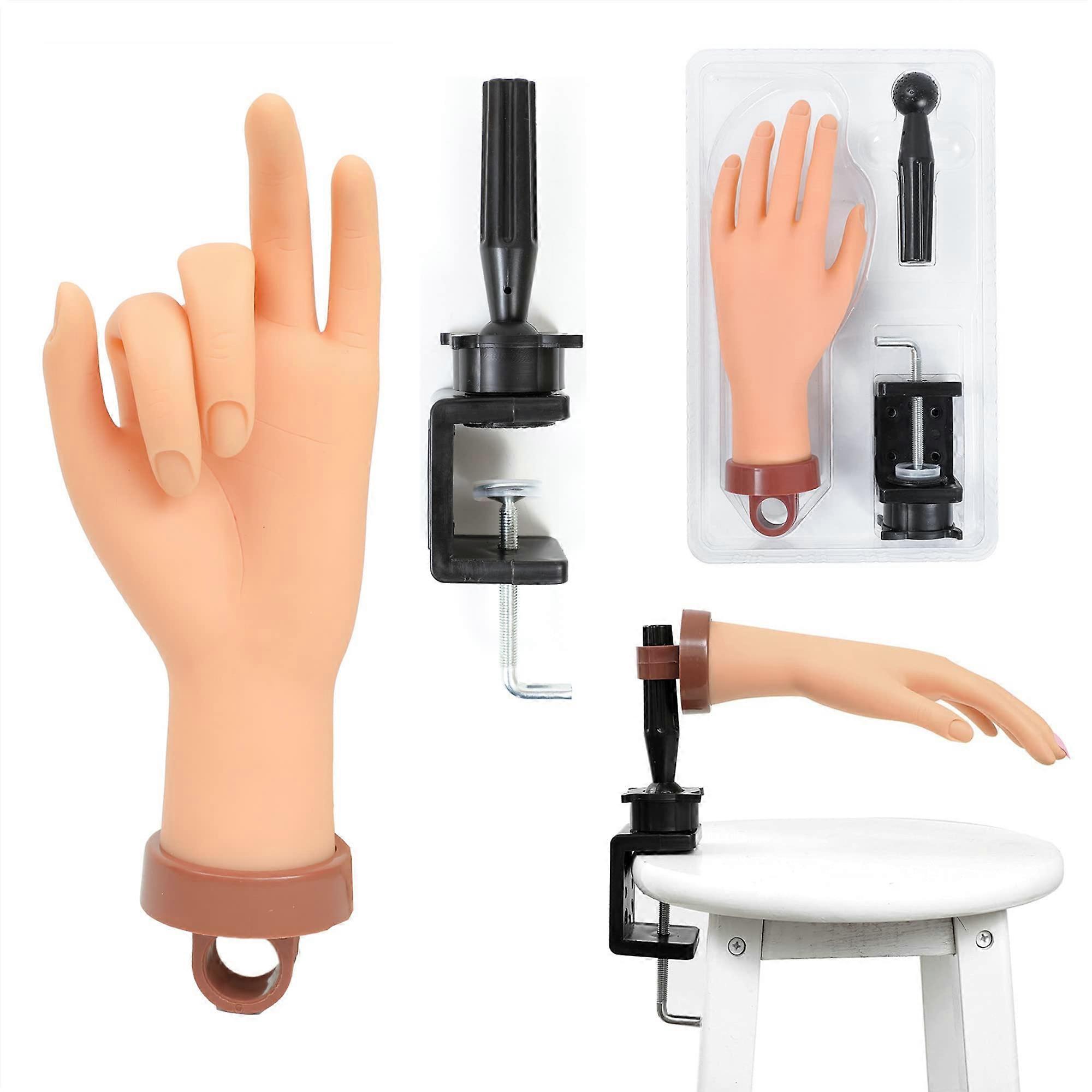 Professional Nail Practice Hand for Acrylic Nail Kit(with Clamp Holder)