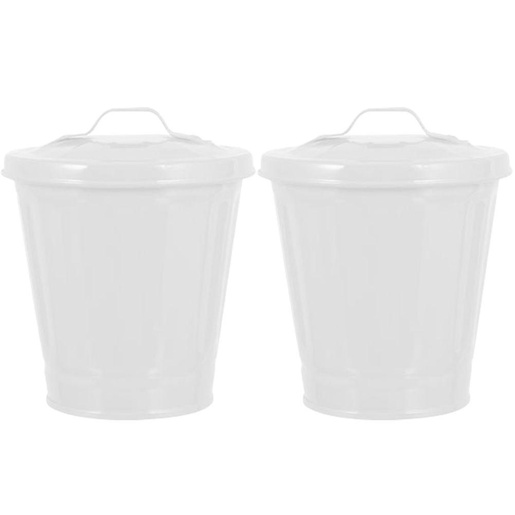 2pcs Small Trash Can Desktop Garbage Bin Multipurpose Storage Buckets Garbage Containers