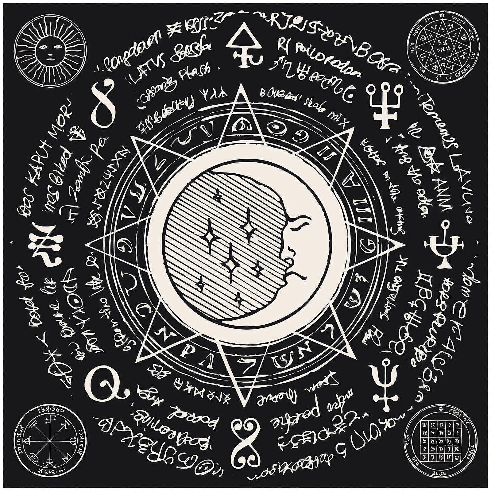 Tarots Tablecloth Rune Divinations Table Cover Astrology Oracles Board Game Mat Square Shape Pendulum Altar Table Cloth 75x75cm
