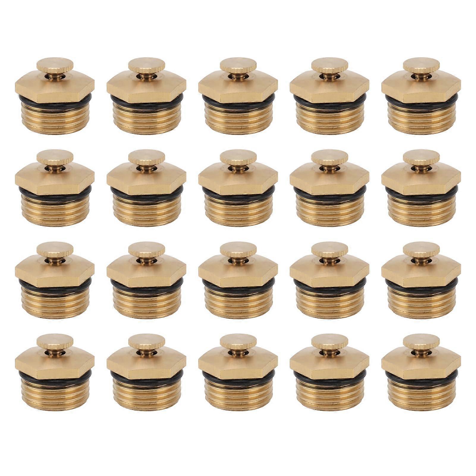 Brass Misting Nozzles 1/2-Inch Adjustable Particle Removal And Cooling Atomizers Garden/Lawn/ConstructionSite 20-Pack