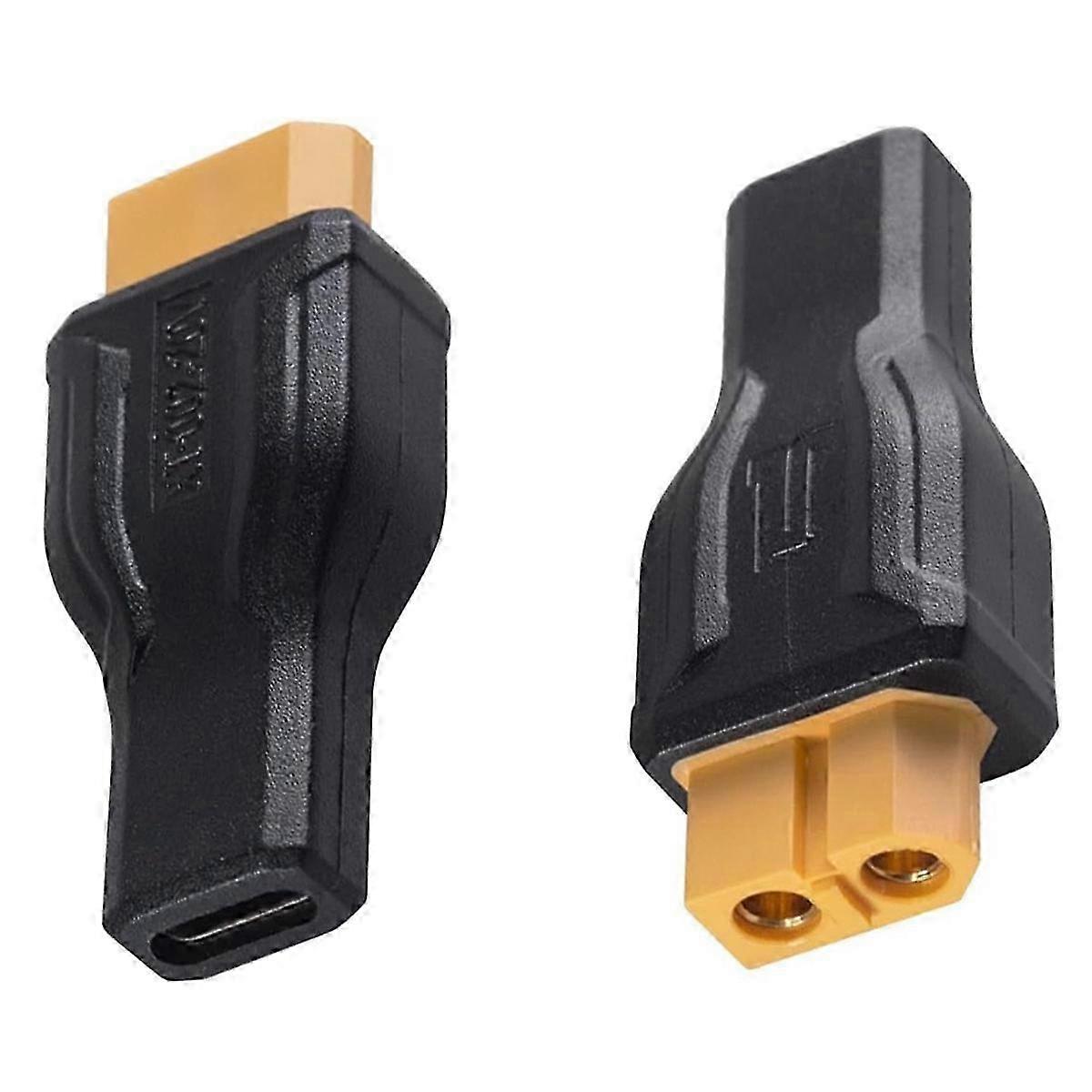 2PCS USB C to XT60 Adapter Type-C to XT60 Female 100W 20V/5A Charging Connector for RC Model EnergyBlack SZRH