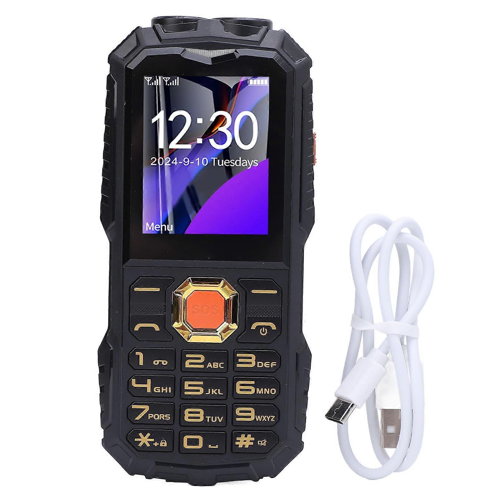 2G Senior Mobile Phone: Big Buttons, 4800mAh Battery, Dual SIM, HD Screen, Black