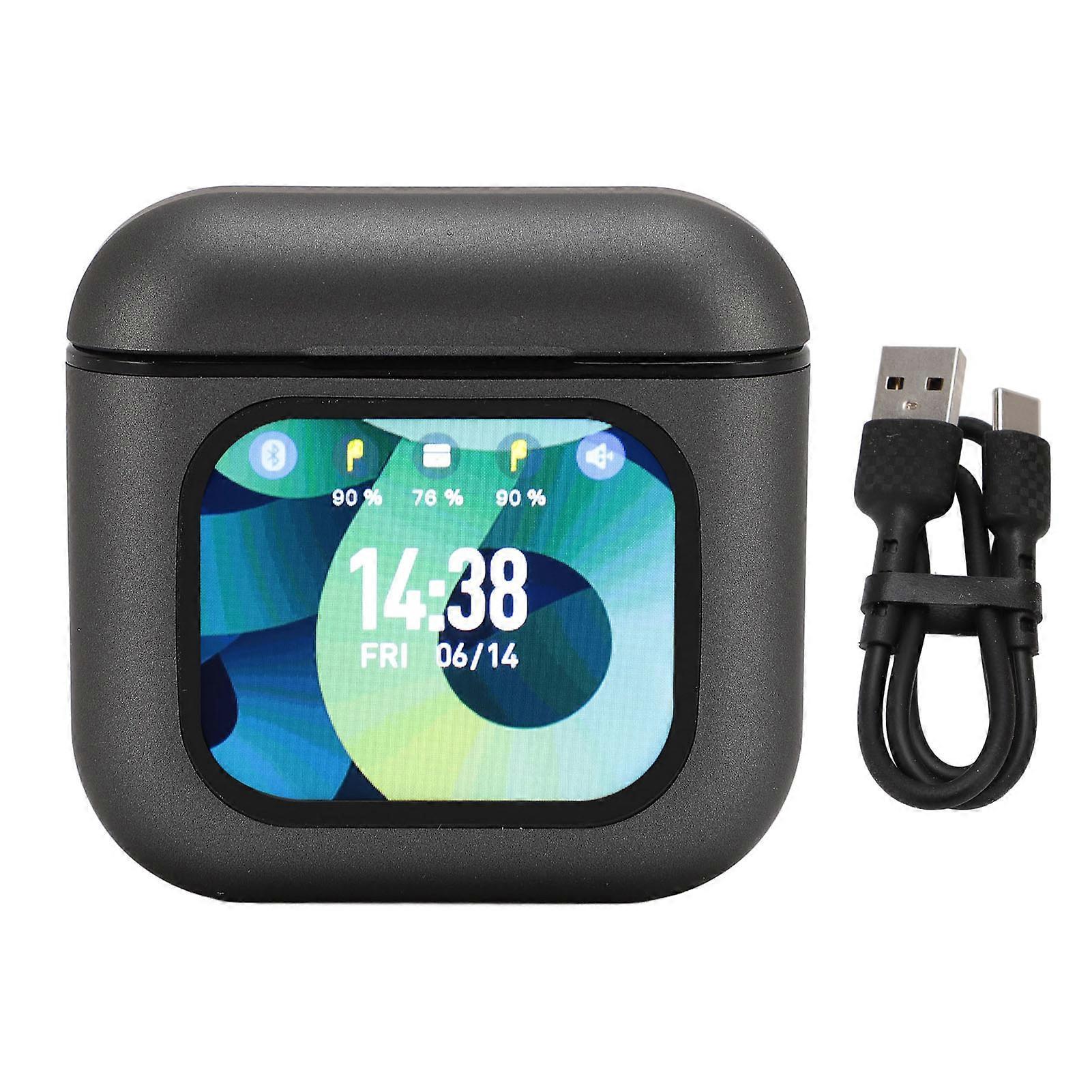 Wireless Earbuds with Touchscreen Case, ENC Noise Reduction, Bluetooth 5.3, Black