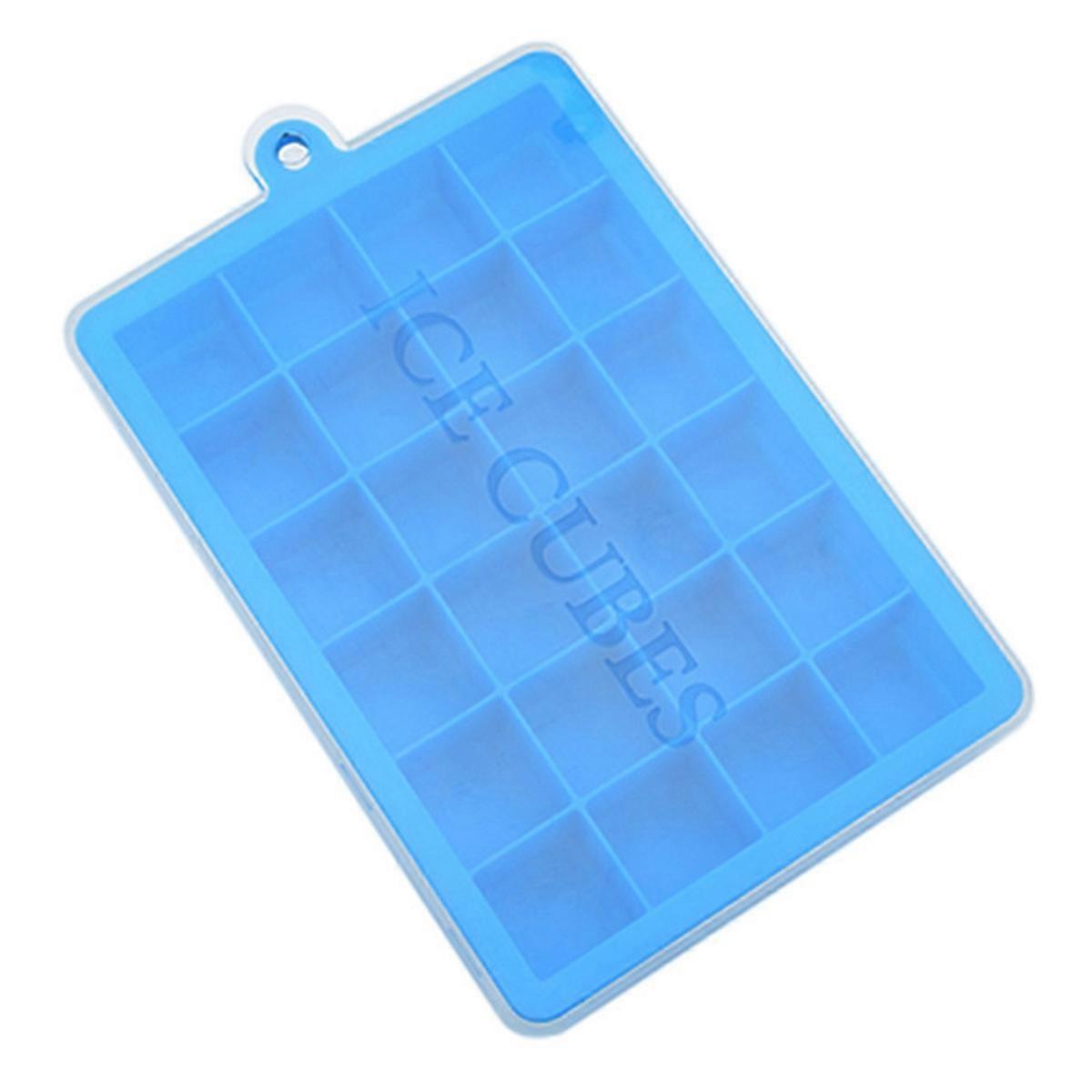 24-Grid Silicone Ice Mold Large Square Ice Tray Mold Silicone Tray Maker with Lid B