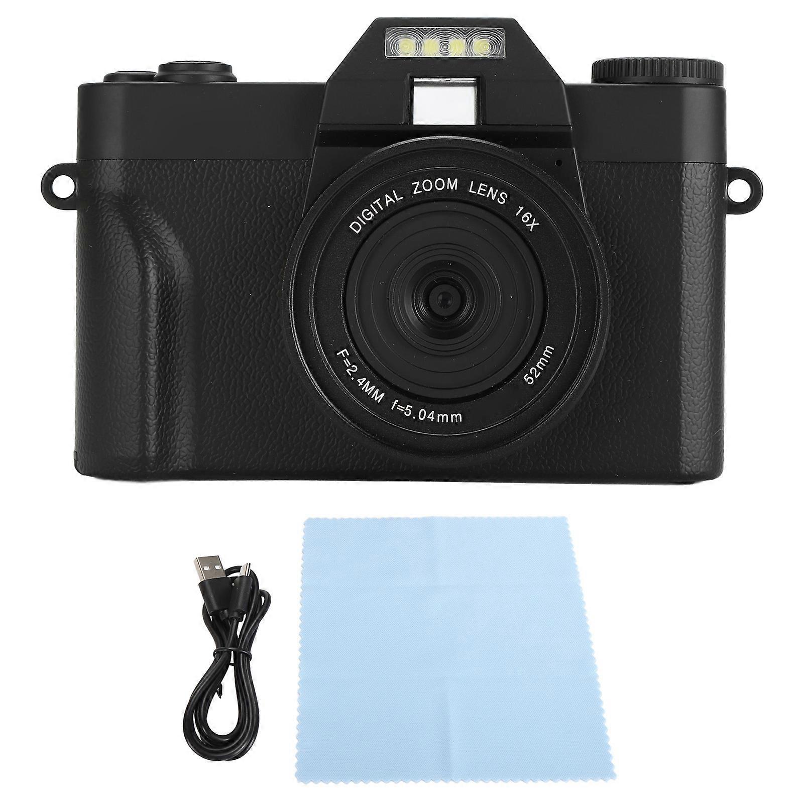 4K WiFi Digital Camera 75MP, 16X Zoom, Flip Screen for Vlogging and Photography