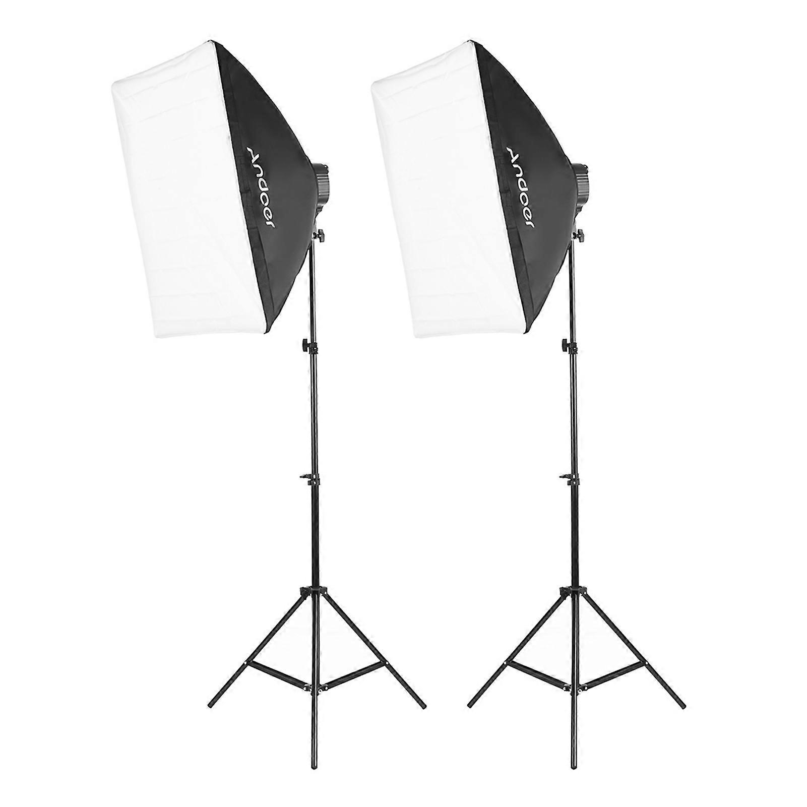 Andoer Studio Softbox Kit - Complete Professional Lighting Kit with 45W Bulbs & Clips
