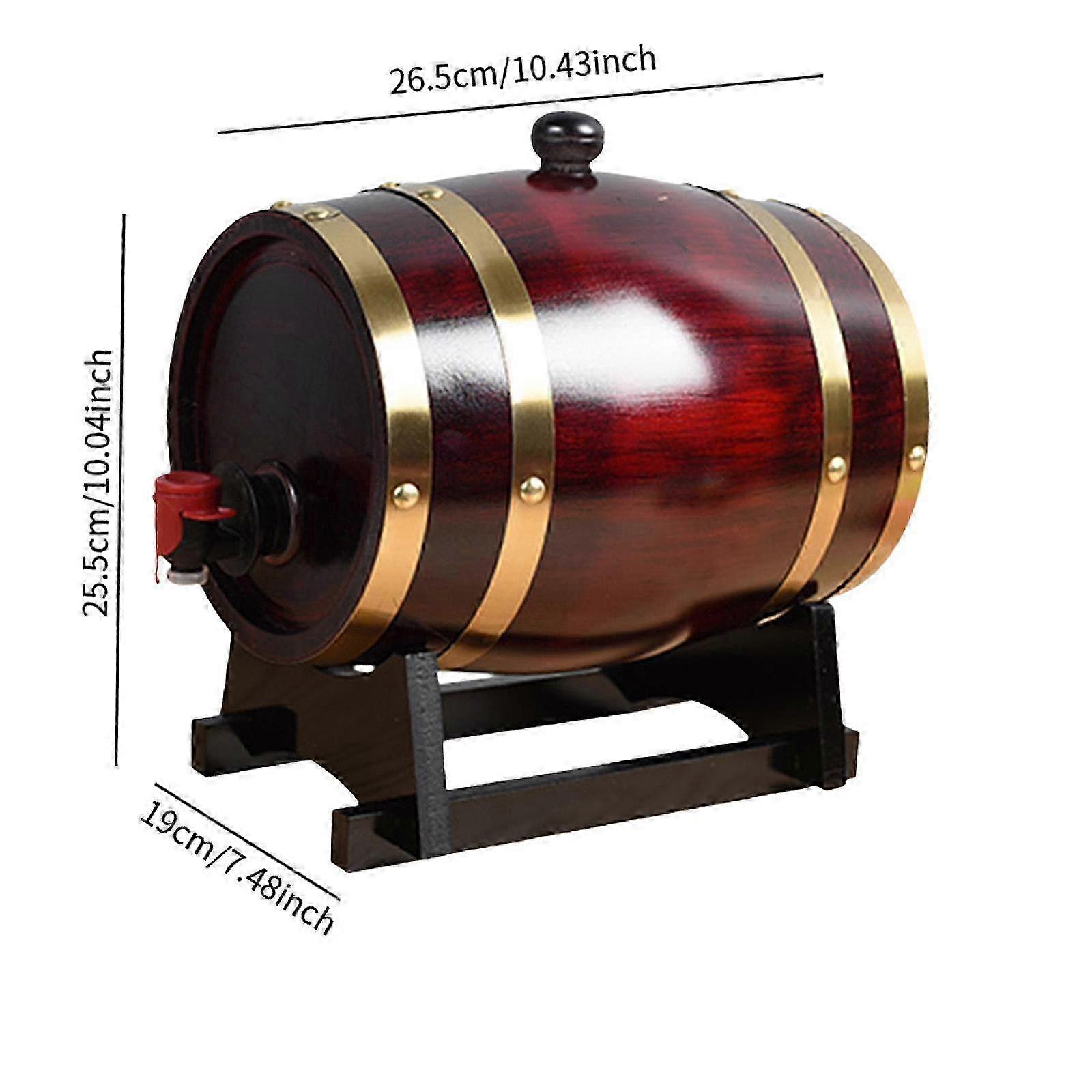Aging Barrel with Stand Accessories for Wine, Beer, and Spirits 1L