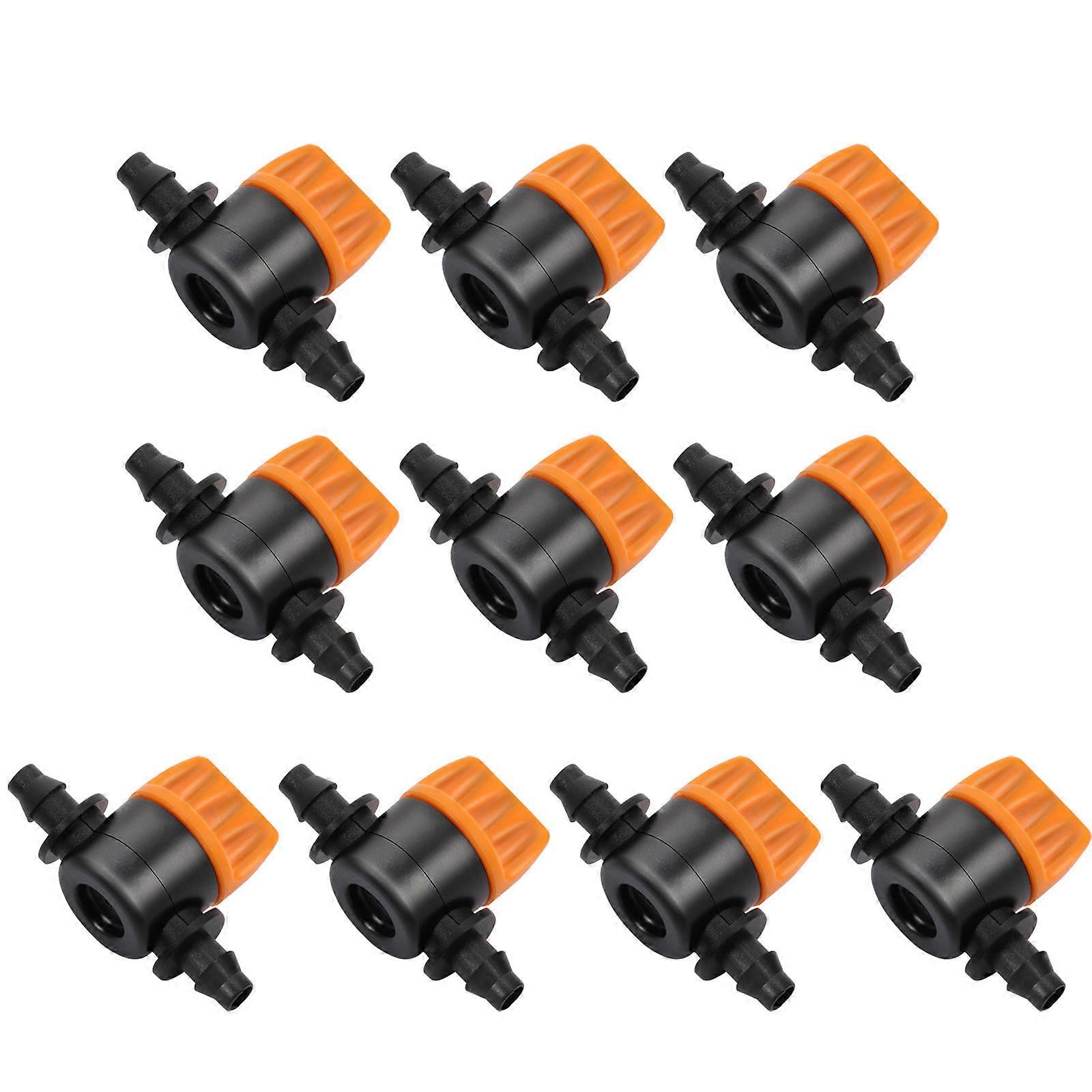 10PCS Tube Irrigation Fittings Kit with Durable Connectors and Switch Design for Efficient Water Flow Control in Garden, Greenhouse and Agricultural