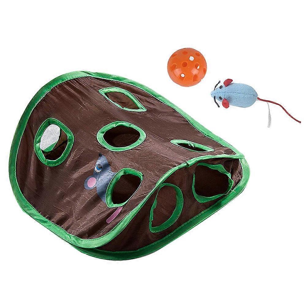 Cat Tunnel Toy with Nine Holes for Pet Soundable Polyester