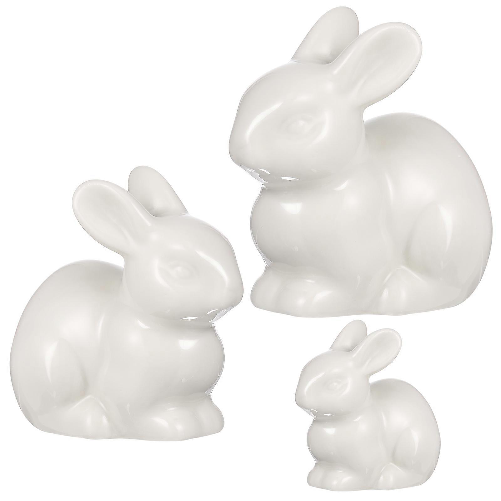 Fine Art Miniatures, Small Rabbit Ornaments for Creative Gardening Projects