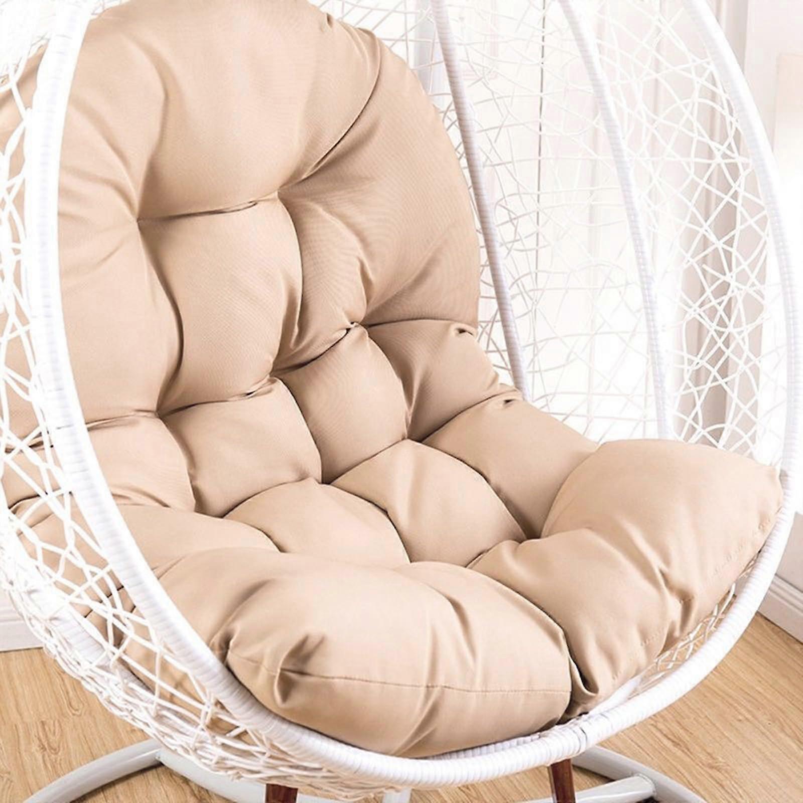 Rattan Swing Cushion For Hammock And Chair, Thick, Removable Washable Cover, Indoor Outdoor Use, Black Gold