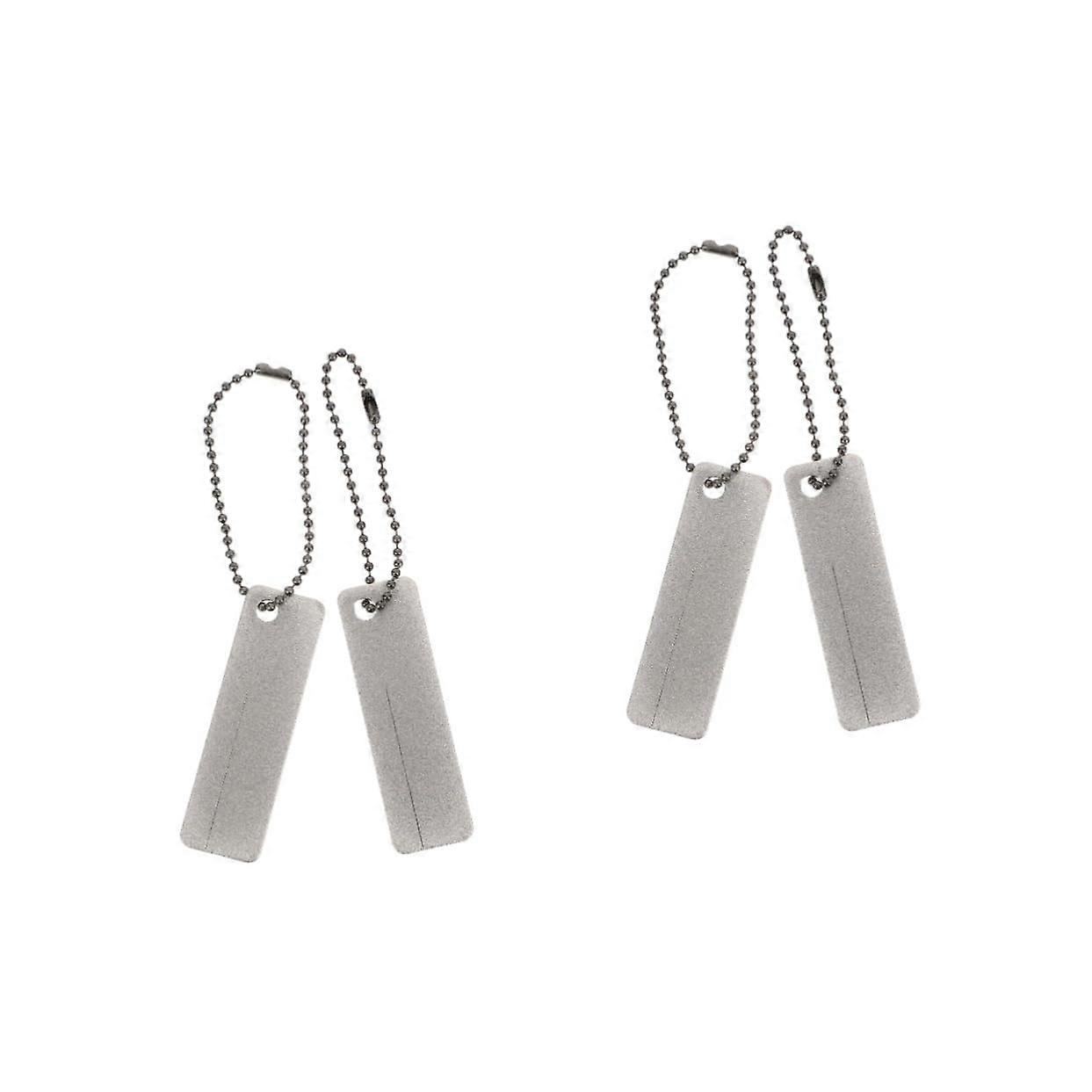 Silver Whetstone Sharpener 6.5X2X0.1CMx2pcs