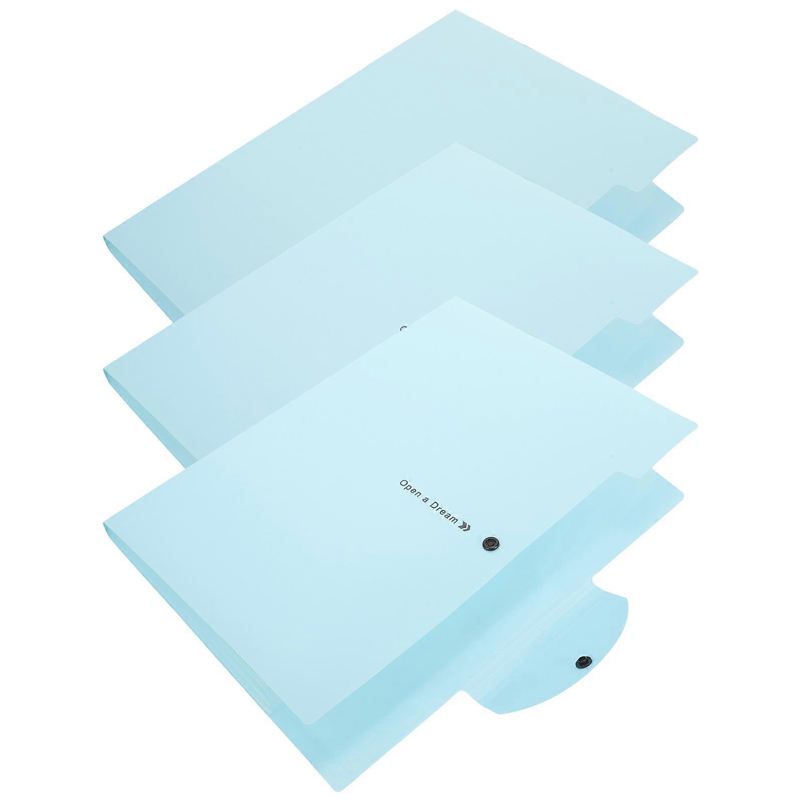 Color File Folders Plastic Office Use Secure Storage Rectangular Shape 3Pack