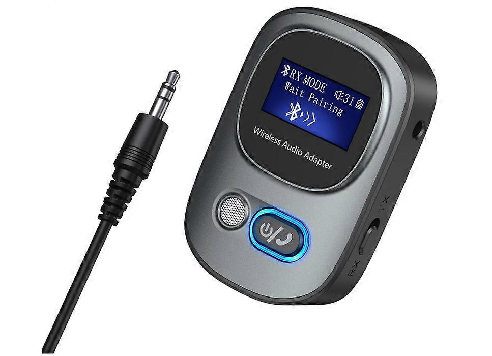 Bluetooth 5.3 Transmitter and Receiver, Bluetooth Adapter Audio, Support TF Card, Volume Control, Navigation, for PC, TV, Home Audio(Black)
