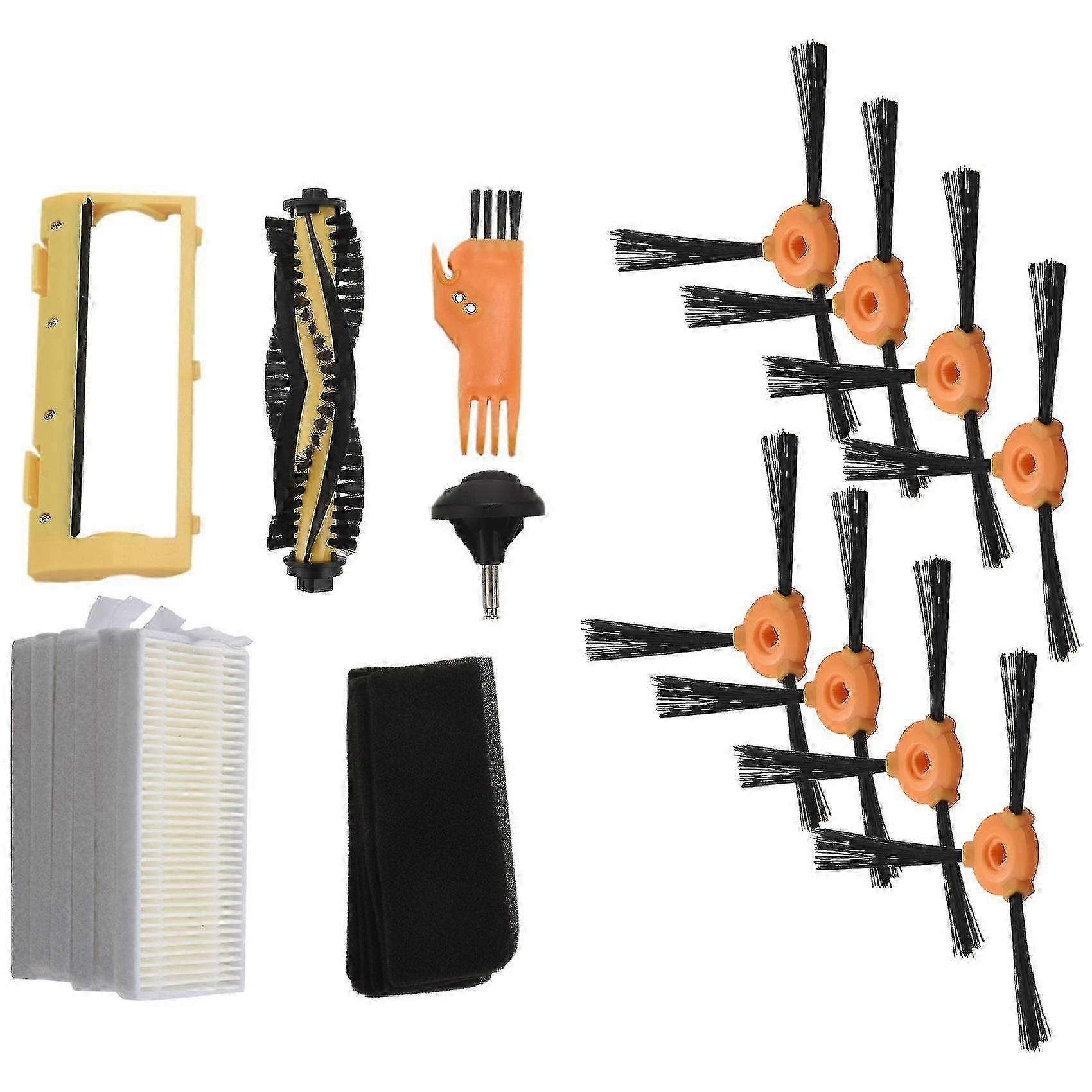18Pcs Side Brush Main Brush Frame Cover Caster Filter Suitable for Certain Brand Deebot Models 600, 601, 605, 710, N79