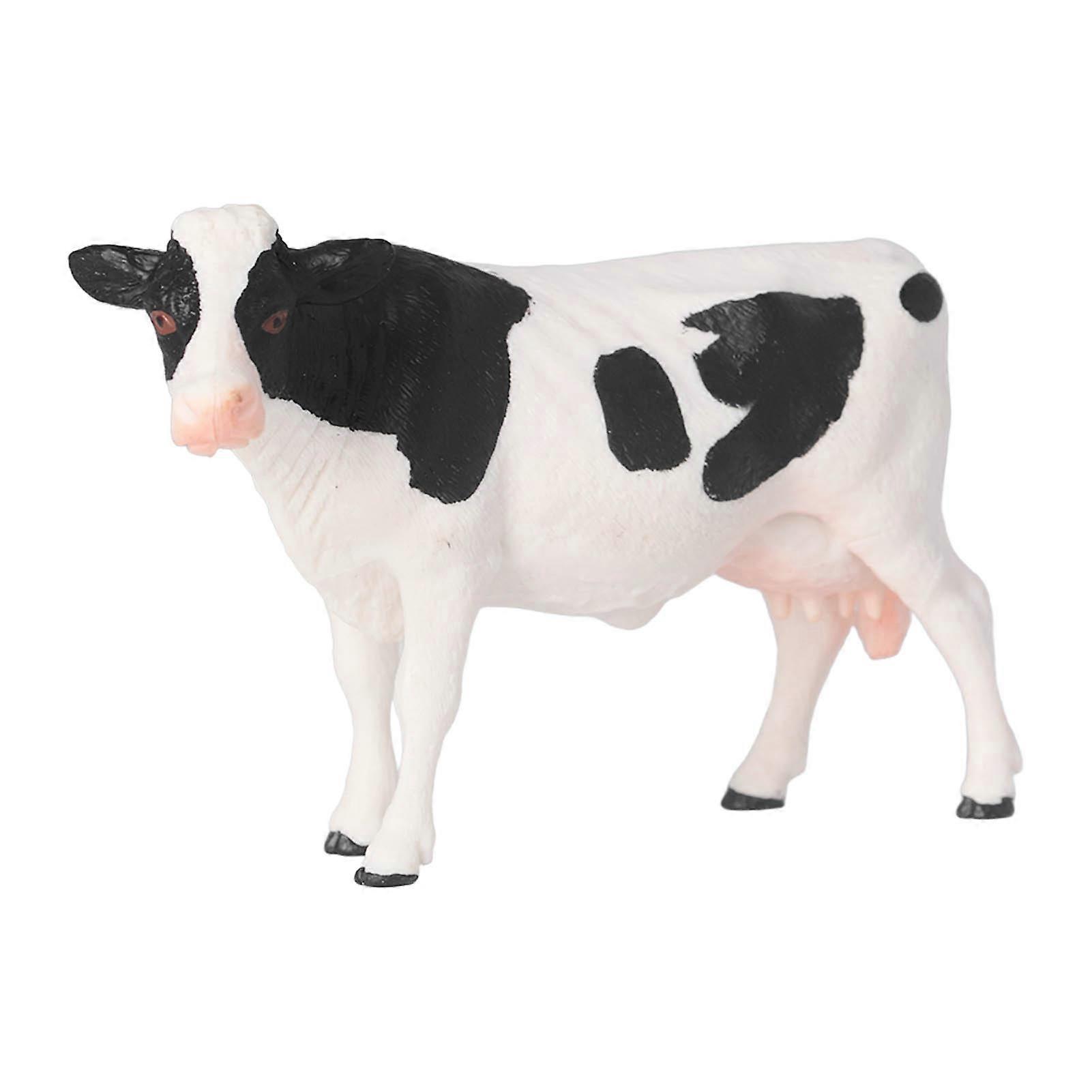 Modèle de vache de simulation solide, jouet en plastique vif pour enfants, modèle d'animal de ferme pour stimuler l'imagination et la créativité