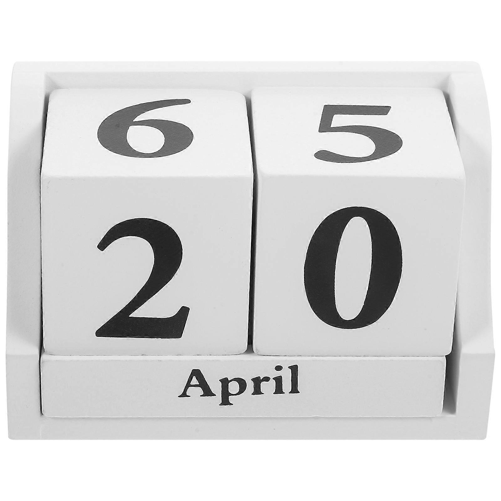 Wooden Desk Calendar White with Smooth Edges for Reminding Use in Office and Home