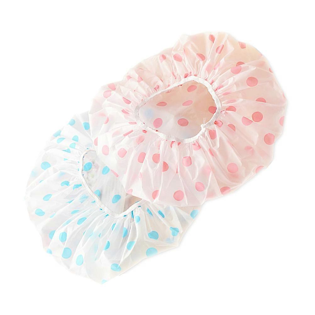 Plastic Shower Cap Waterproof Reusable for Bathing and 8Pcs