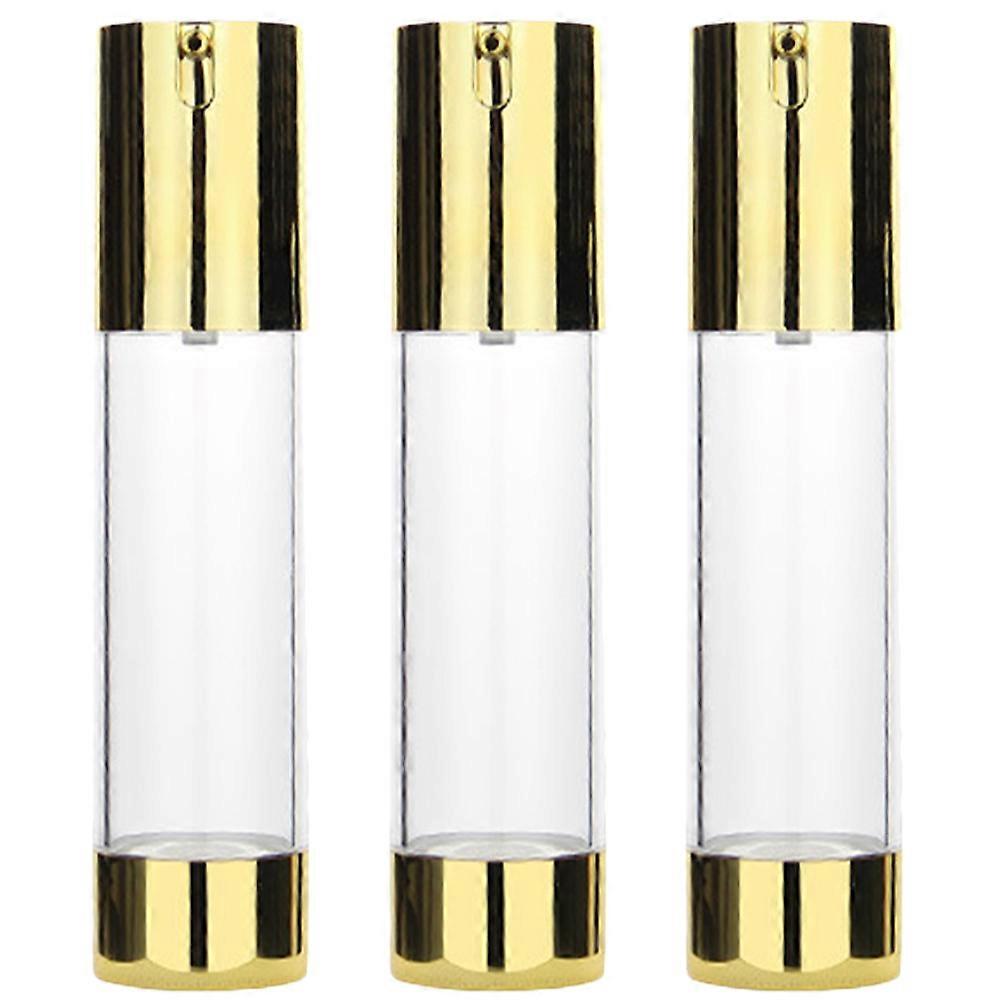Travel Size Toiletry Bottles Refillable Pump Dispenser For Travel Daily Use Golden 50ml 3Pcs