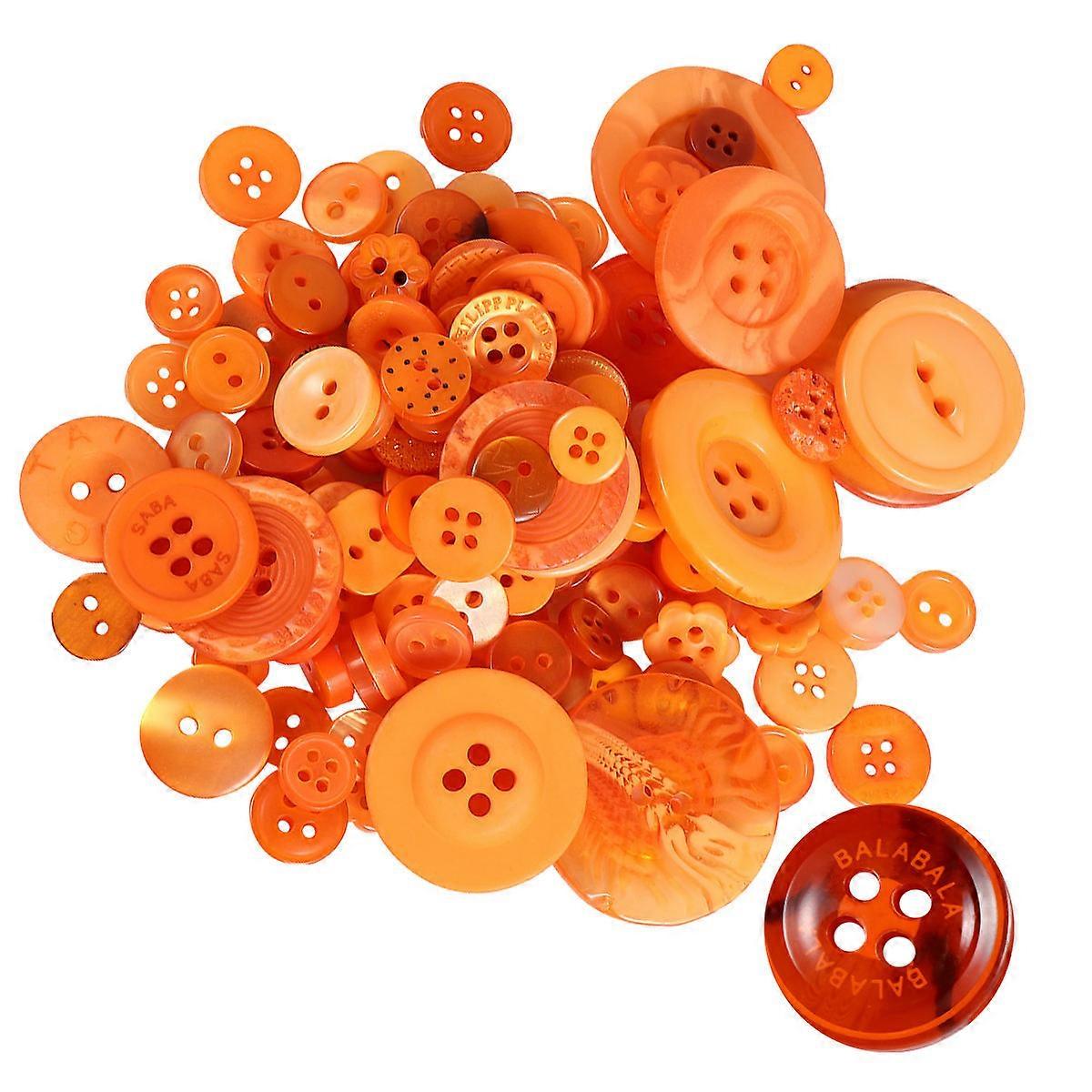 Craft Embellishment Resin Buttons Handmade Design Sewing Projects 2.5x2.5cm Orange 10 Bags