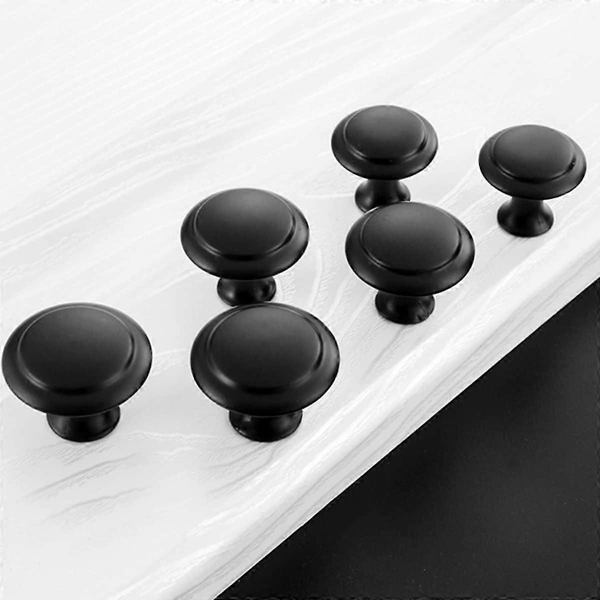 Kitchen Drawer Pulls - 10 Pack Brushed Nickel Round Handles (30mm)