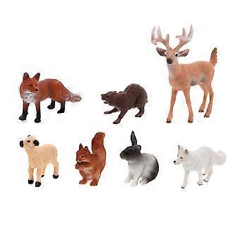 7pcs Lovely Wildlife Models Plastic Wild Animal Plaything Simulation Animal Toys