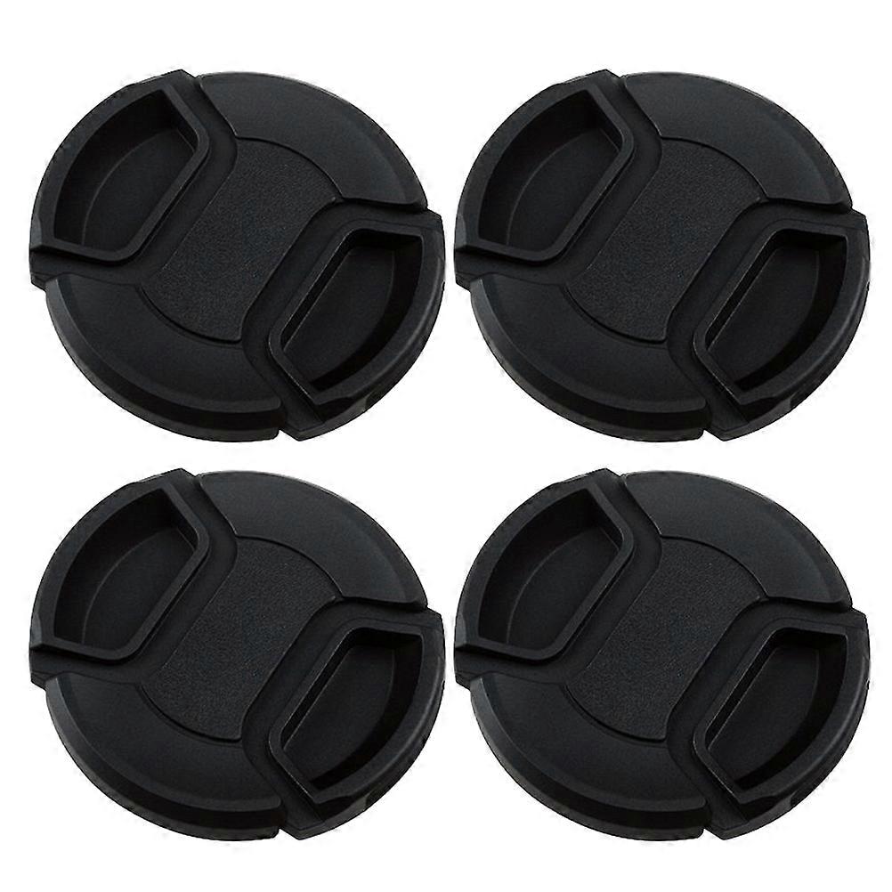 Black Protective Cover for Camera Lens with Ring Hook 4 Pcs 67mm Dustproof Splashproof Plastic