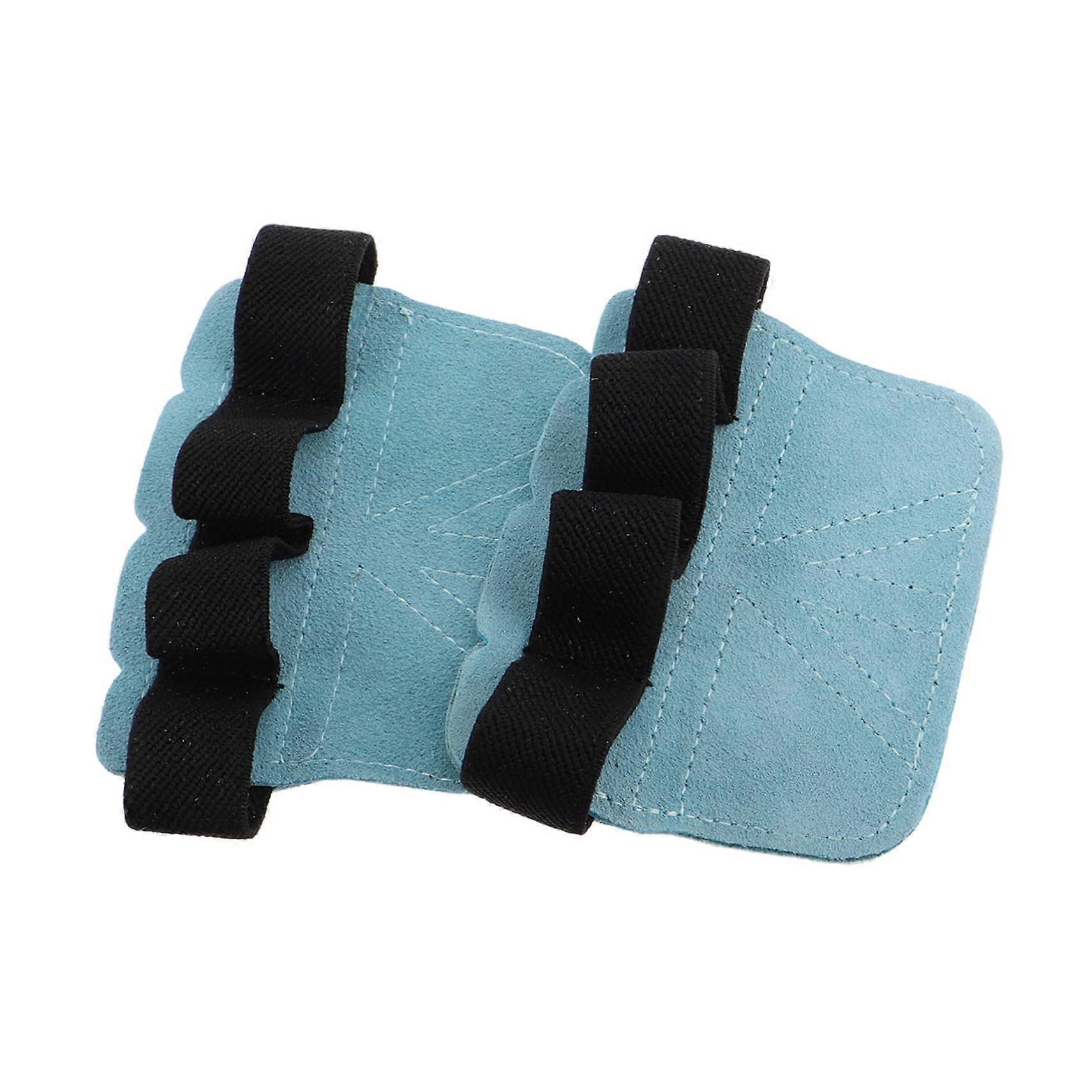 Weightlifting Fitness Gloves Leather Weight Grip Pads Blue