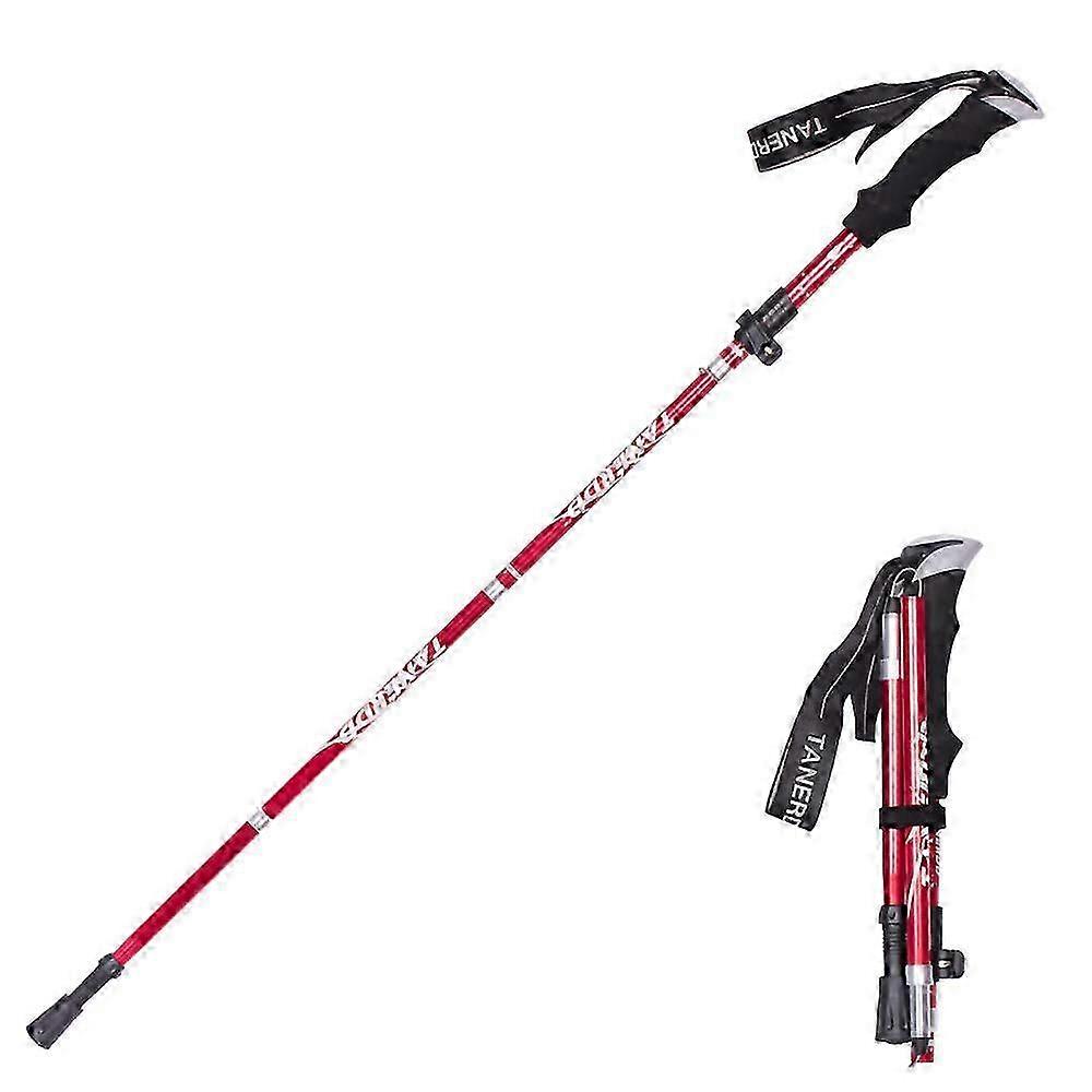 1 Pack Ultra-Light Aluminum Alloy Foldable Anti-Shock Trekking Pole Suitable for Hiking