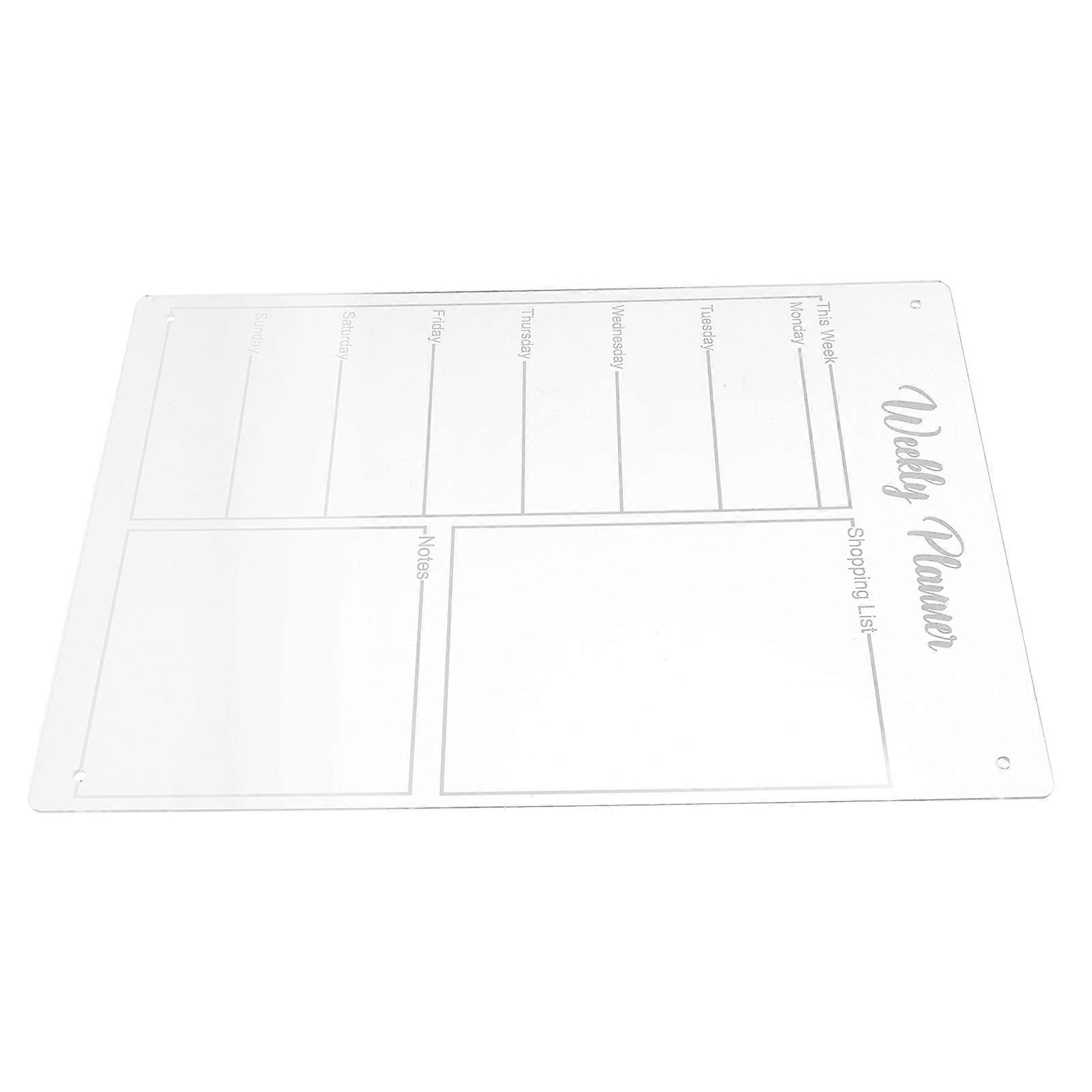 Dry Erase Weekly Calendar For Fridge Acrylic To Do List Board Magnetic Attachment Home Use 1Set