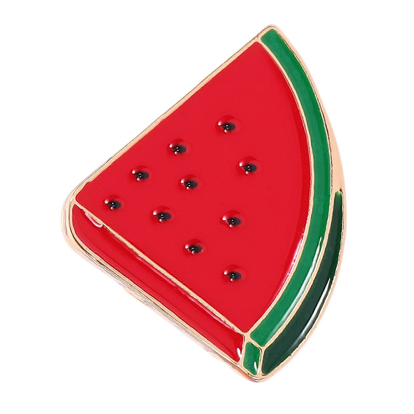 Watermelon Enamel Pin Red Zinc Alloy Fruit Pin Decorative Women Leisure Occasions 1Set