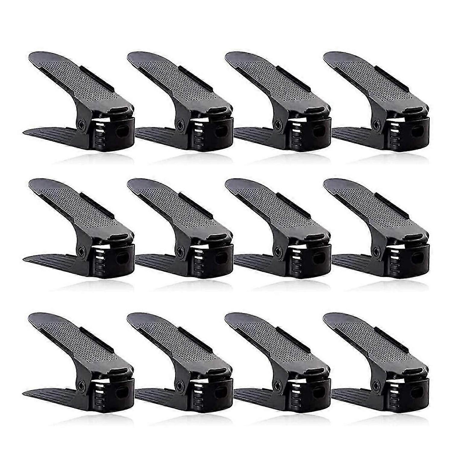 12-Pack Shoe Storage Rack, Adjustable Double-Layer Shoe Stack Sandal Rack, Save 50% of Shoe Stack Or