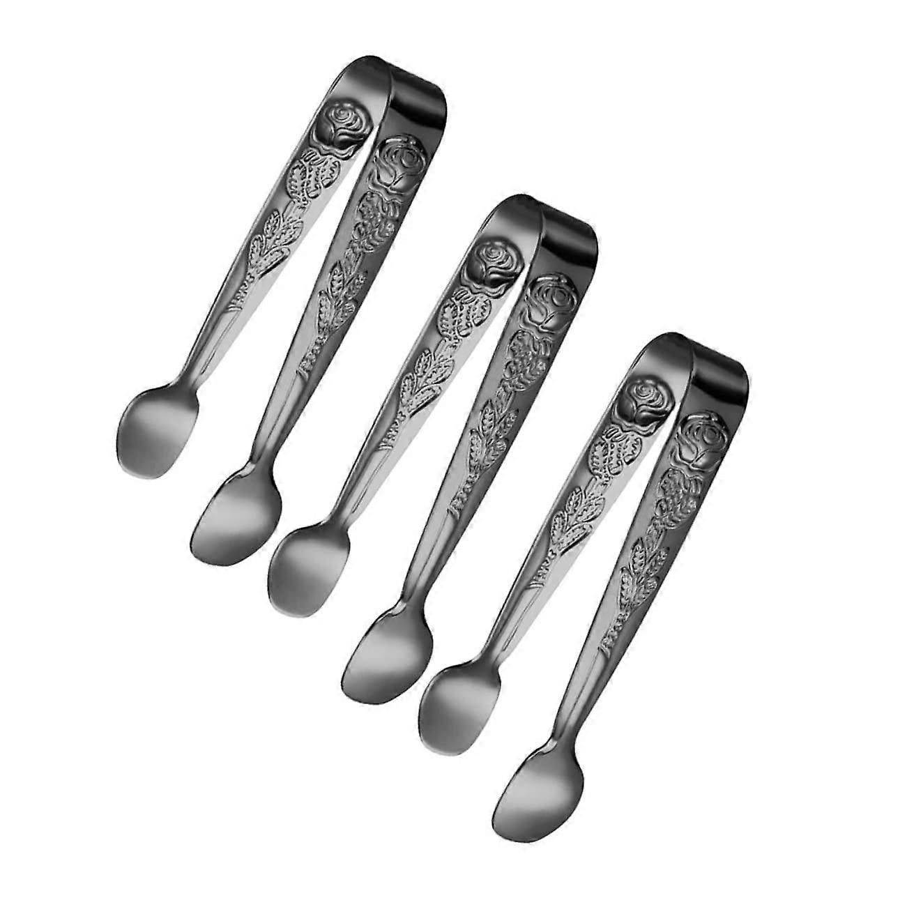 Sugar Tongs Pack Of 3, Compact Sugar Cube Tongs With Non-Slip Grip For Cocktails, Parties And Buffets