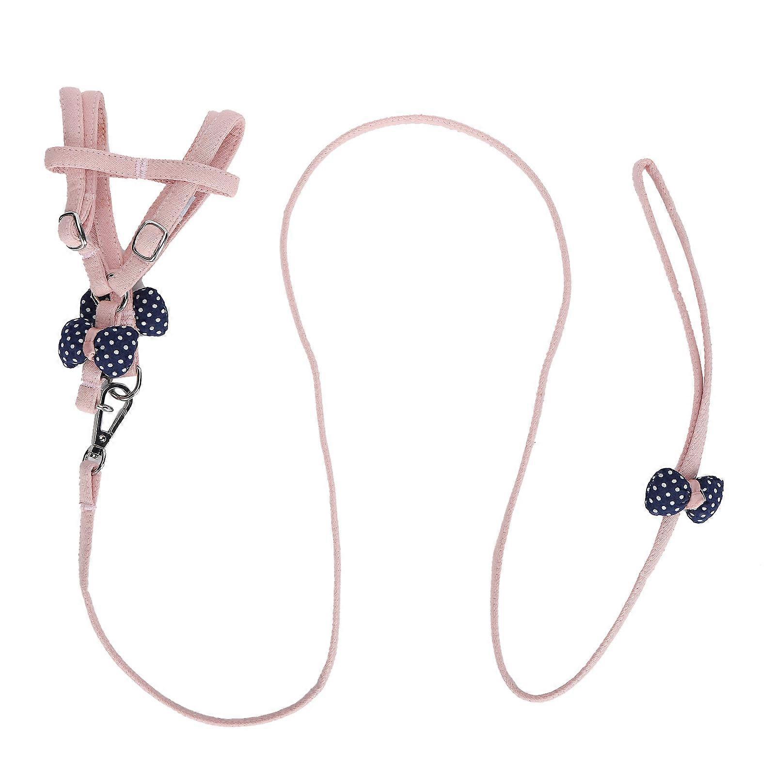 Pet Pig Vest Harness with Leash Set EscapeProof Walking Harness Strap for Small Animals(Pink Dark Blue S 2535cm/9.813.8in)