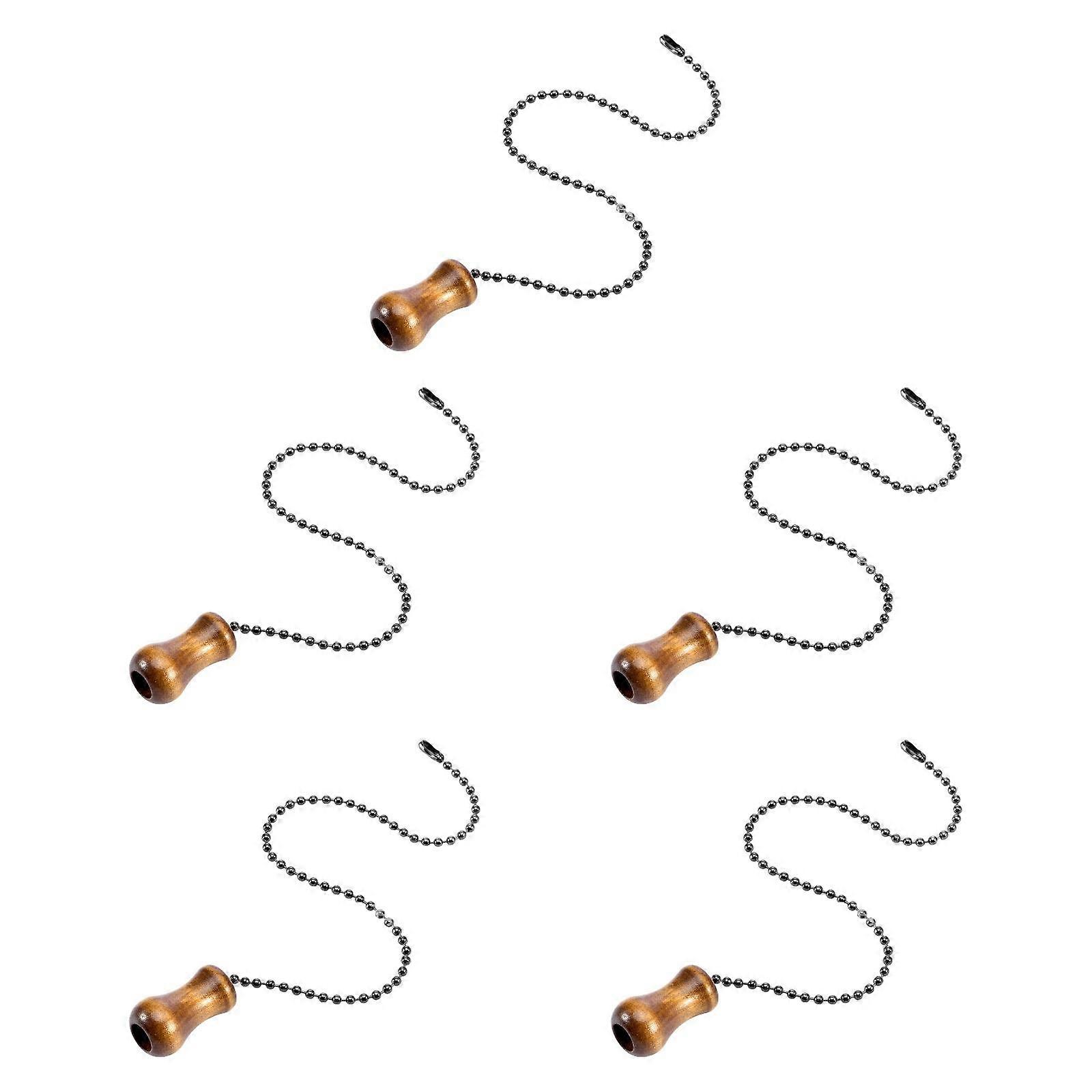 5 Pack Ceiling Fan Pull Chain Extensions for Lighting with Wooden Elements