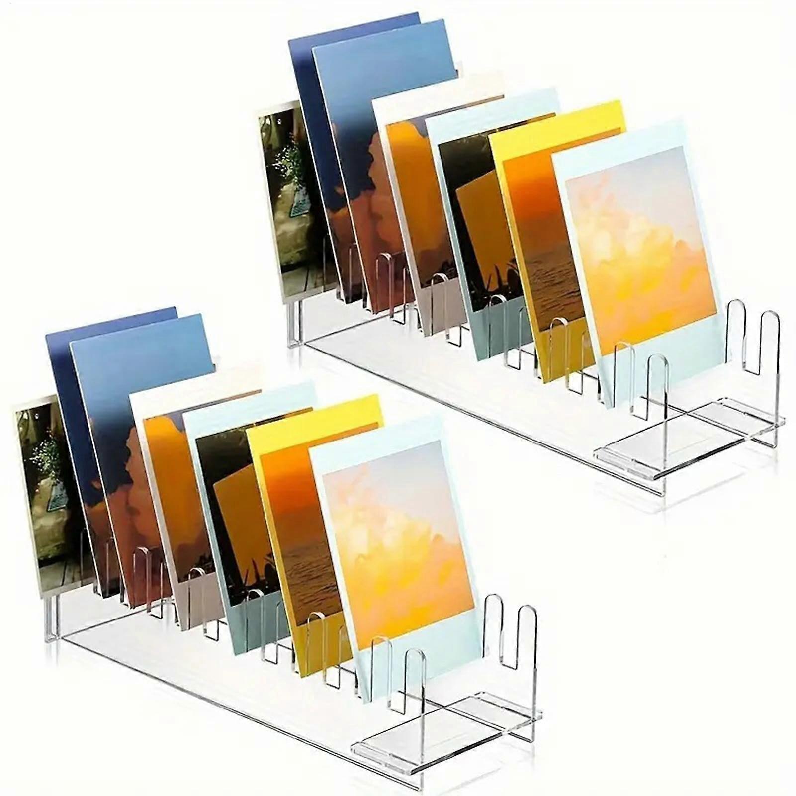 Pack of 2 Acrylic Greeting Card Stands, 12Tier Display Stand, 27 cm