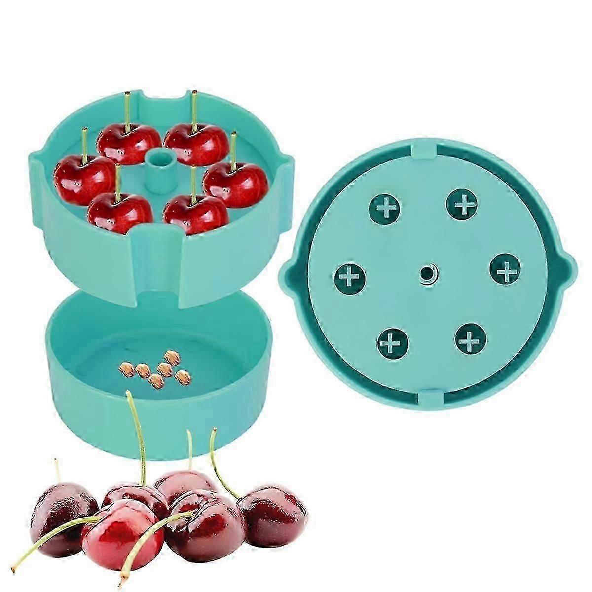 Cherry Pitter - Portable Cherry Pitter Corer Tool, Pits Up to 6 Cherries At Once, Dishwasher Safe, ABS Construction