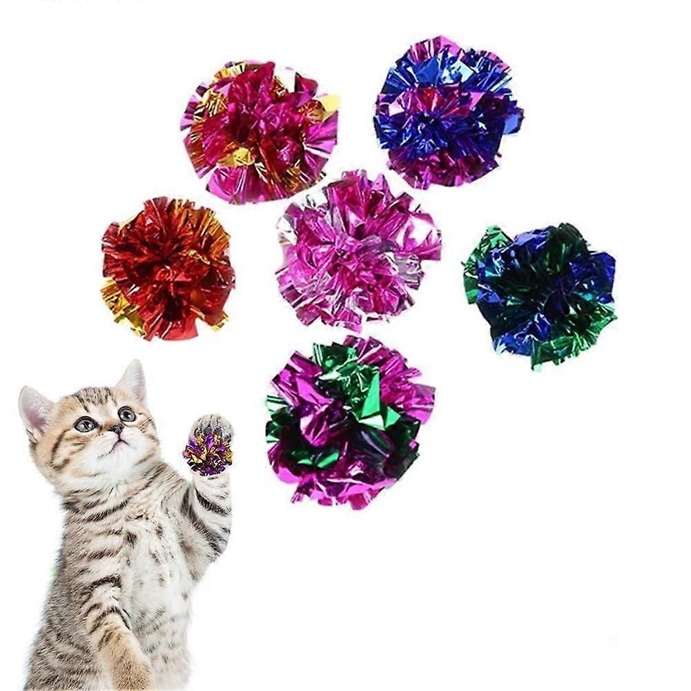 10Pack Crinkle Balls Cat Toys, Lightweight Colorful Crinkle Kitten Toy Balls for Indoor Play with Interactive Sound