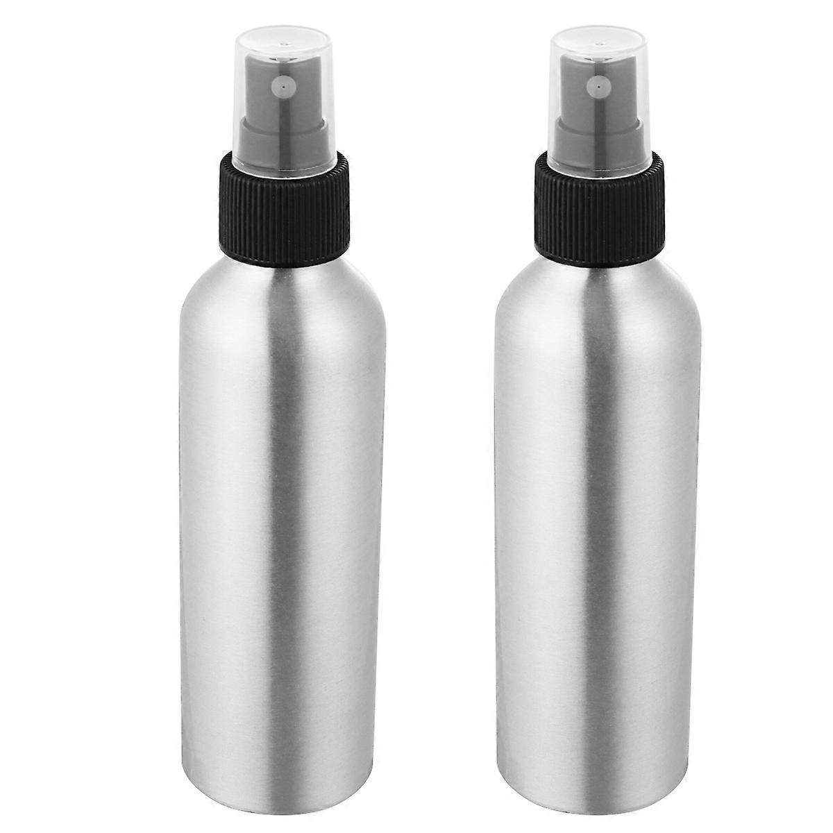 2pcs Refillable Aluminium Alloy Spray Bottle Set Leakproof Cosmetic Water Sprayer For Plants And Home Use Lightweight Portable With Black Nozzle For