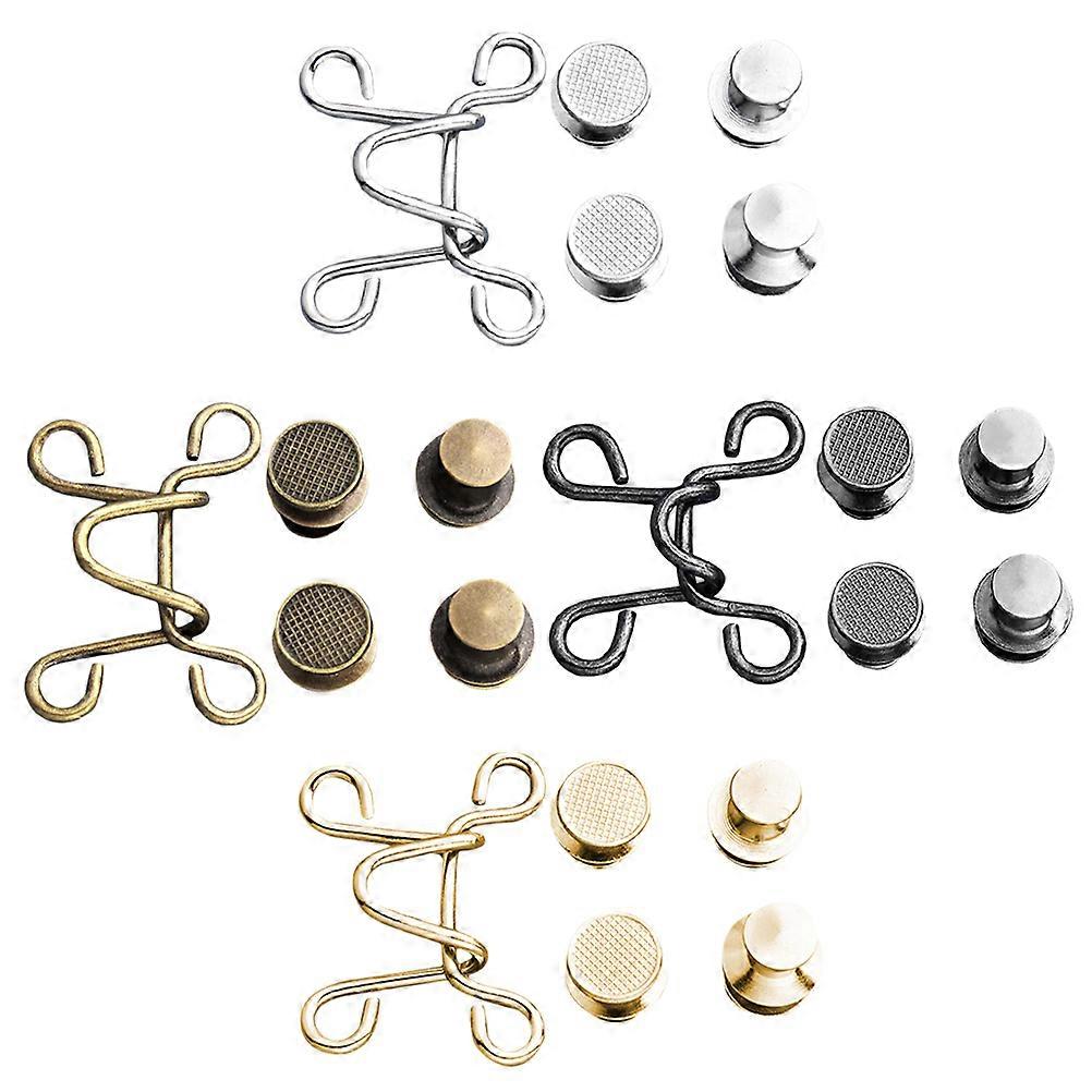 4pcs Instant Replacement Jeans Buckles for Pants Waist Button Adjuster Metal Assorted Color